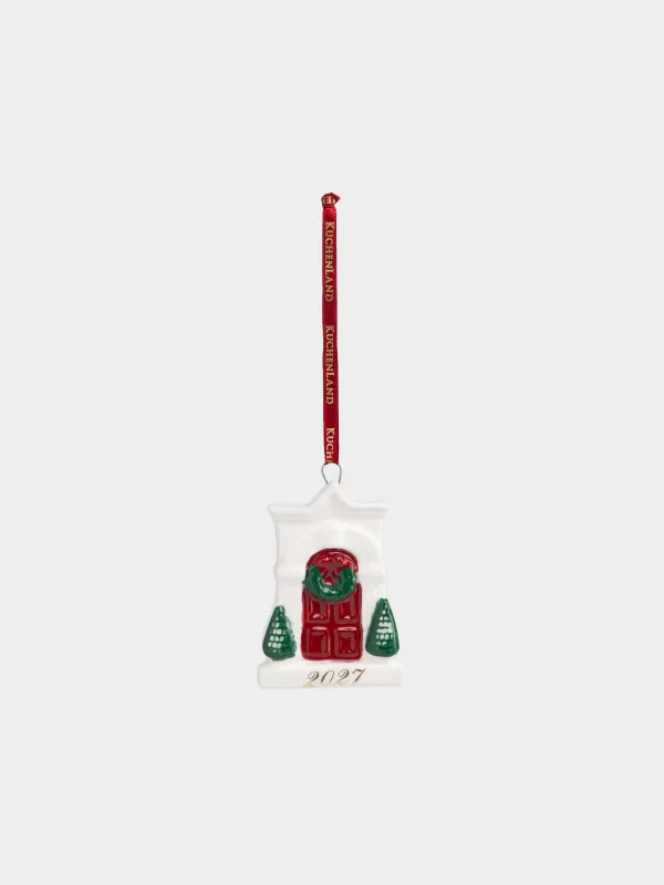 Игрушка елочная, 7 см, Дверь с венком, Figure christmas, image-0