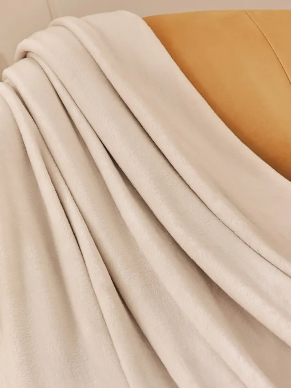 Плед, 140х190 см, фланель, молочный, Flannel, image-2