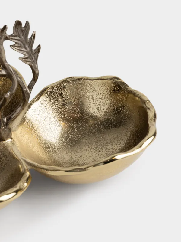 Менажница, с декором, 27х23 см, Шишка, Fantastic gold, image-1