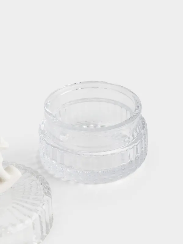 Емкость для хранения, 8х9 см, 100 мл, стекло/фарфор P, молочная, Лошадка-качалка, Ribby, image-3