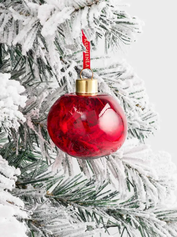 Игрушка елочная, 6 см, стекло, красная, Абстрактный шар, Abstract figure, image-2