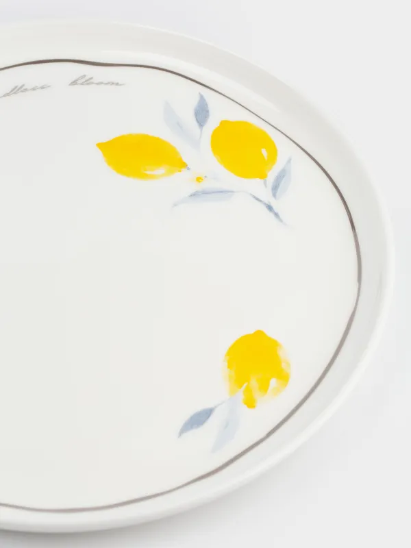 Тарелка закусочная, 24 см, фарфор F, белая, Лимоны, Sicily, image-3