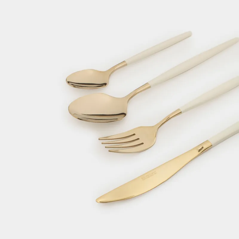 Столовые приборы, 6 перс, 24 пр, сталь, золотисто-молочные, Paris, image-5
