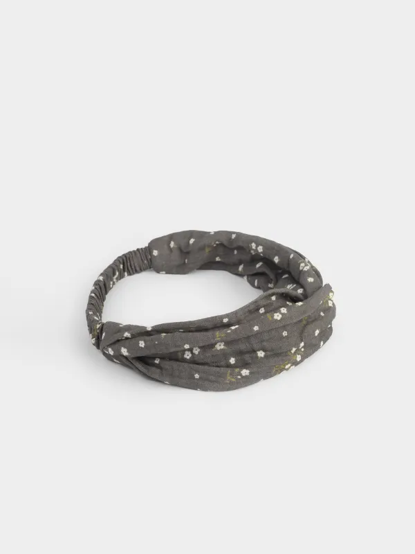 Повязка для волос, 23 см, полиэстер, коричневая, Цветы, Hairstyle, image-2