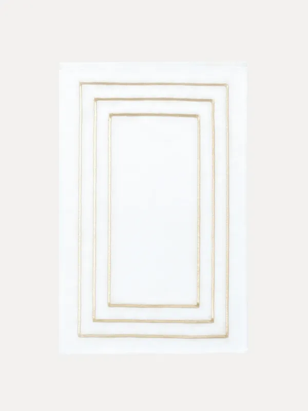 Салфетка под приборы, 30х45 см, 2 шт, полиэстер, прямоугольная, белая, Линии, Trim gold, image-0