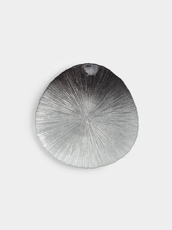 Тарелка обеденная, 28 см, стекло, серебристо-серая, Angle, image-0