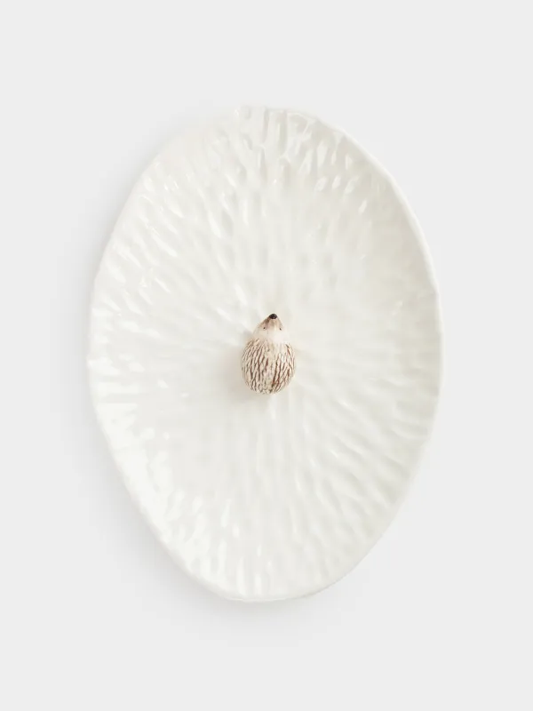 Блюдо, 24х17 см, керамика, молочное, Еж, Slight frost, image-2