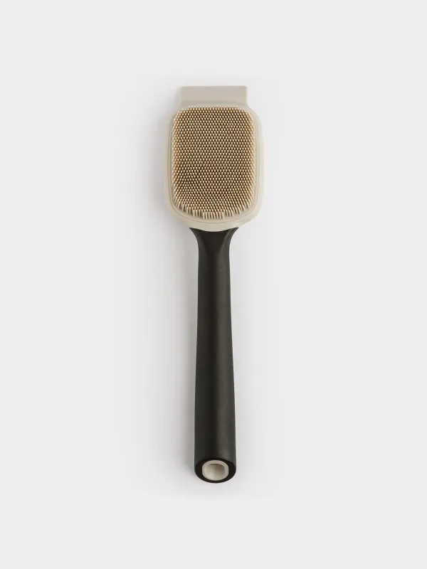 Щетка-скребок для мытья на кухне, 23 см, силикон/нейлон, серо-черная, Black clean, image-0