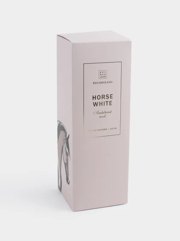 Ароматический диффузор, 100 мл, керамика, белый, Sandalwood musk, Лошадь, Horse white, image-7