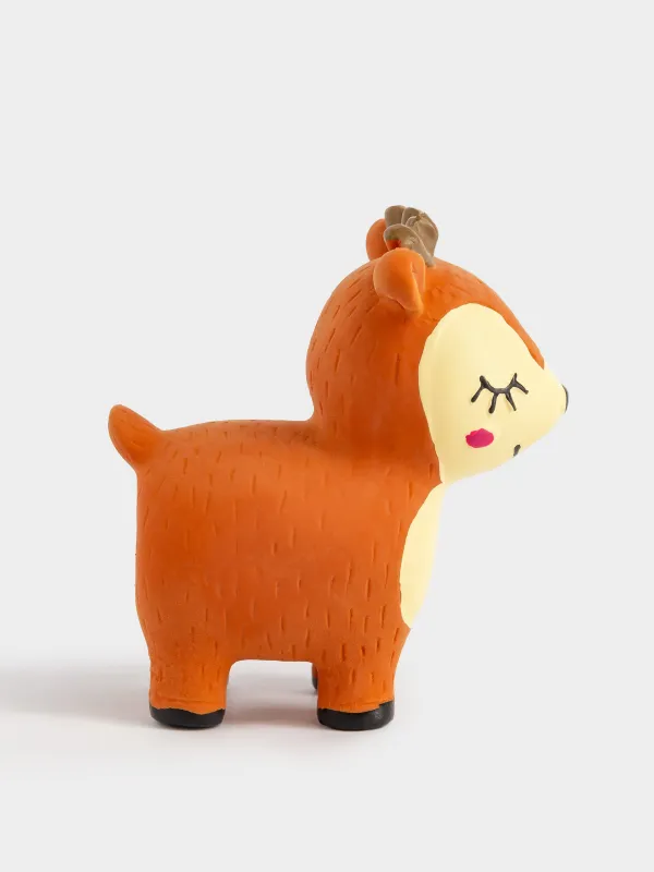 Игрушка для собак, 9 см, с пищалкой, резина, коричневая, Олененок, Christmas pet, image-3