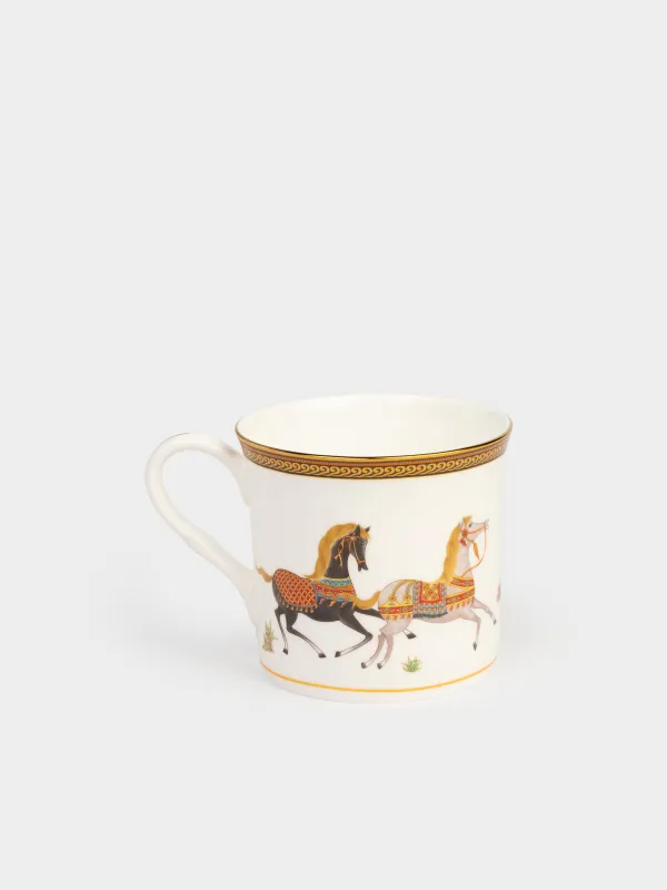 Кружка, 300 мл, 4 шт, фарфор F, белая, Лошади, Blue wind, image-8