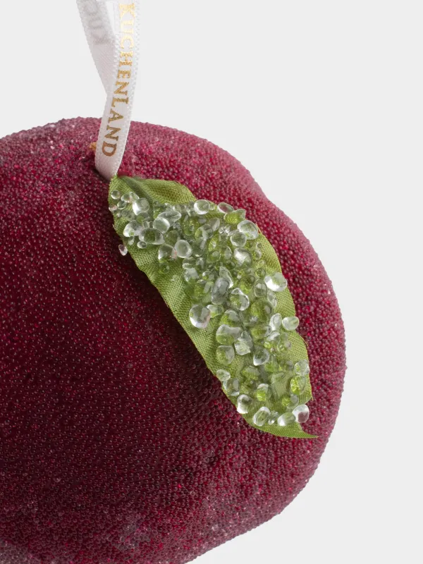 Игрушка елочная, 10 см, пенопласт, красно-зеленая, Гранат, Fruits, image-1