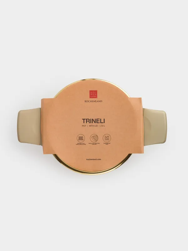 Кастрюля, 20 см, 2,3 л, с крышкой, с покрытием, Trineli, image-4