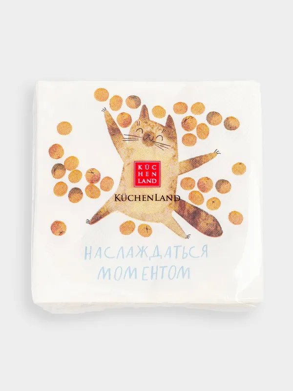 Салфетки бумажные, 21х21 см, 20 шт, Christmas cat, image-3