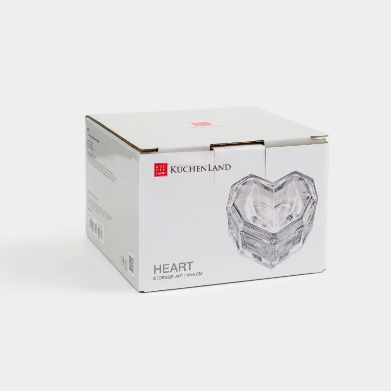Емкость для хранения, 10х6 см, 150 мл, стекло, Сердце, Heart, image-5