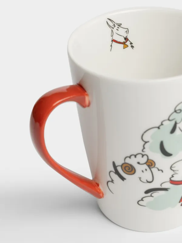 Кружка, 420 мл, Овечки и козочки, Christmas lamb, image-3