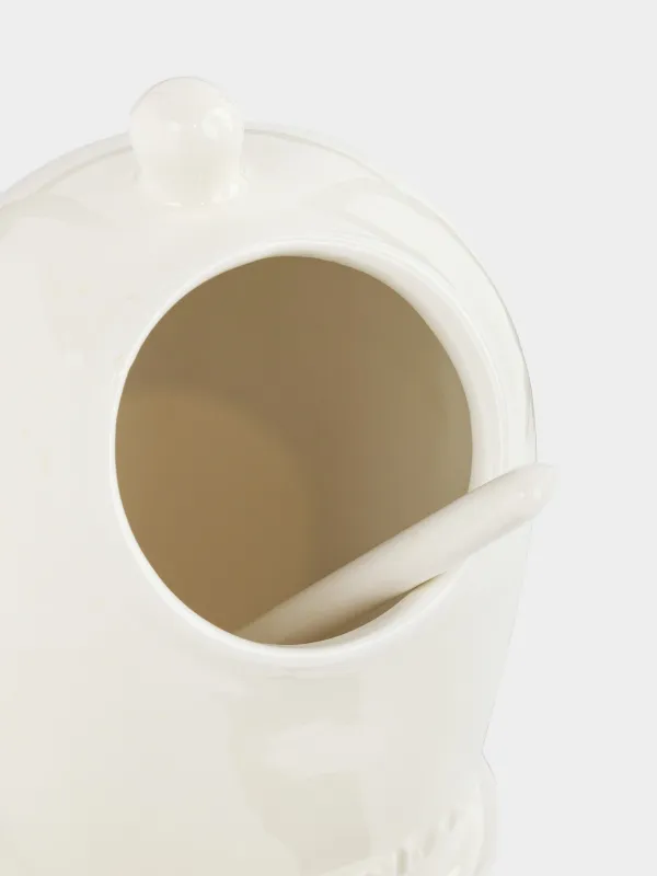 Емкость для соли, 15 см, 360 мл, с ложкой, керамика D, молочно-бежевая, в крапинку, Ceramo speckled, image-3