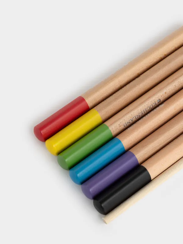 Набор акварельных карандашей, 7 шт, с точилкой и кисточкой, Draw, image-3