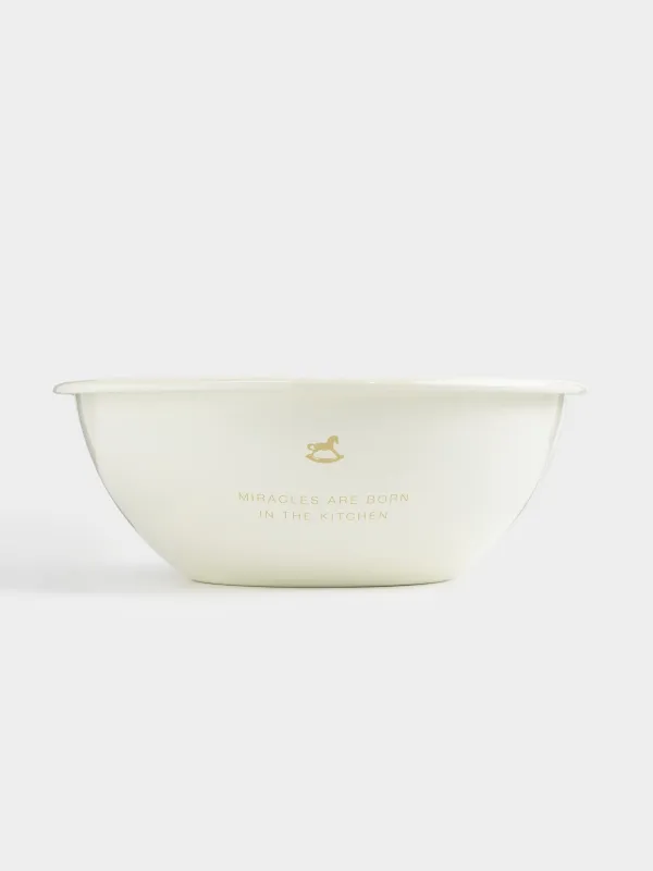 Миска, 1,6 л, металл эмалированный, молочная, Лошадка-качалка, Enamel, image-5