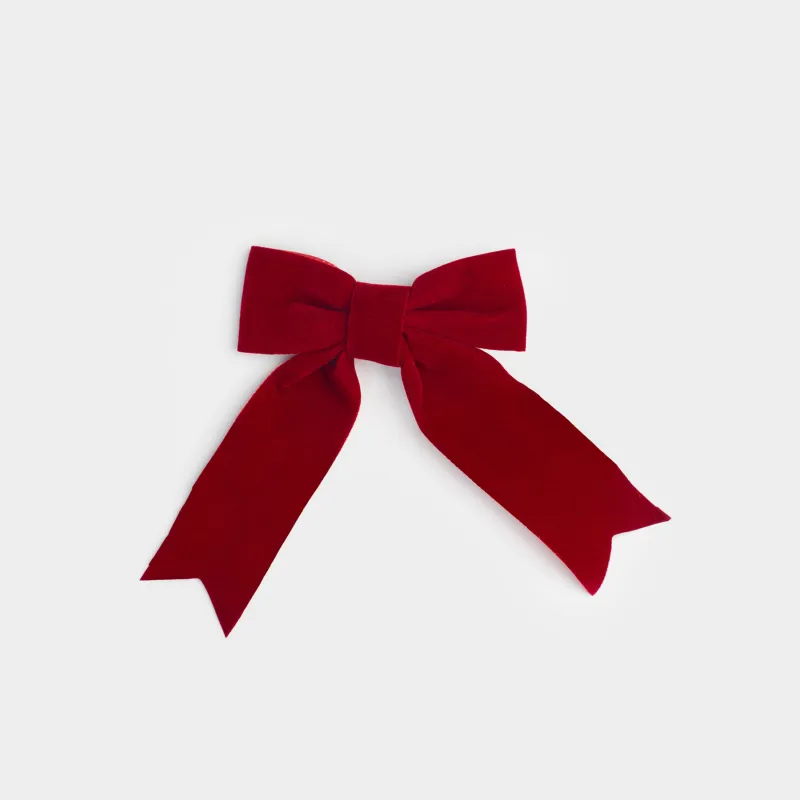 Украшение декоративное, 10х15 см, на клипсе, полиэстер, бордовое, Бант, Bow velvet