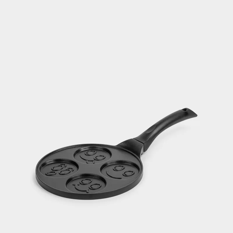 Сковорода для яиц и оладий, 22 см, 4 отд, с покрытием, алюминий, Смайл, Action
