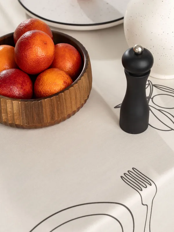 Скатерть, 160х160 см, хлопок, бежевая, Сервировка стола, Kitchen art, image-6