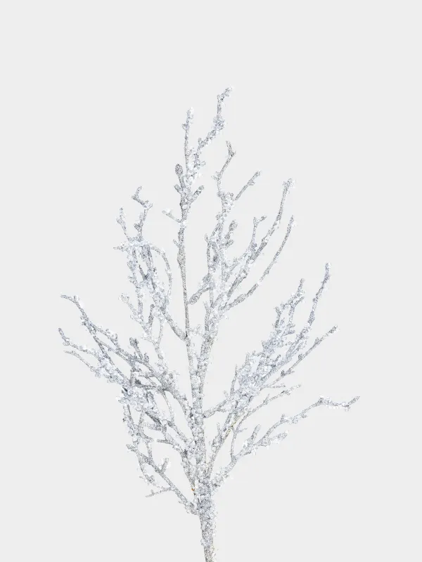 Ветка декоративная, 55 см, Морозная ветка, Crystal decor, image-1
