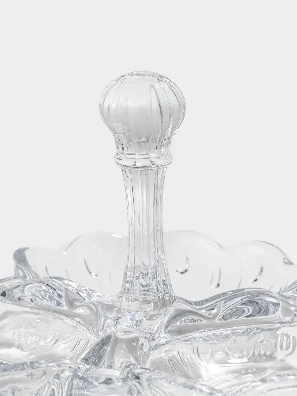 Менажница с декором,, 20х13 см, стекло, Clear pattern, image-2