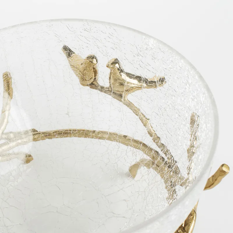 Блюдо глубокое, 21х9 см, на подставке, Птицы, Fantastic gold, image-5