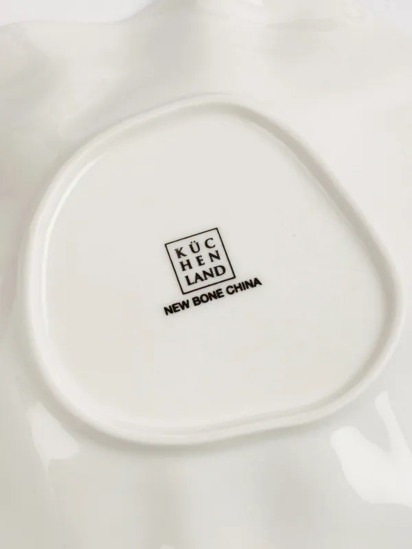 Тарелка закусочная, 21 см, фарфор N, молочная, Мятый эффект, Crumple, image-3