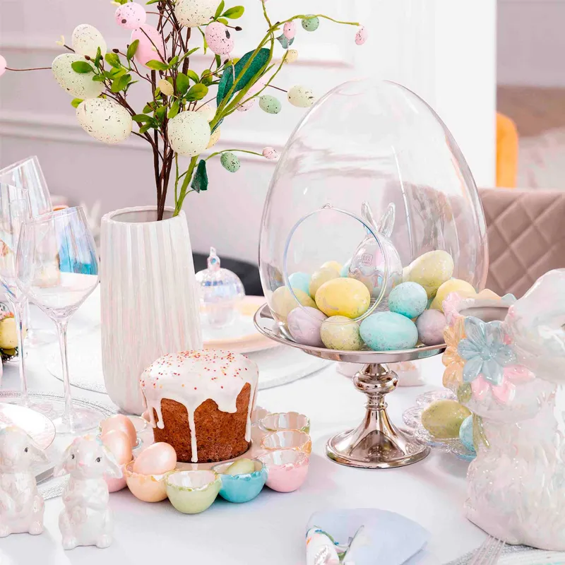 Конфетница, 17х23 см, стекло, перламутр, Яйцо, Clear polar, image-6