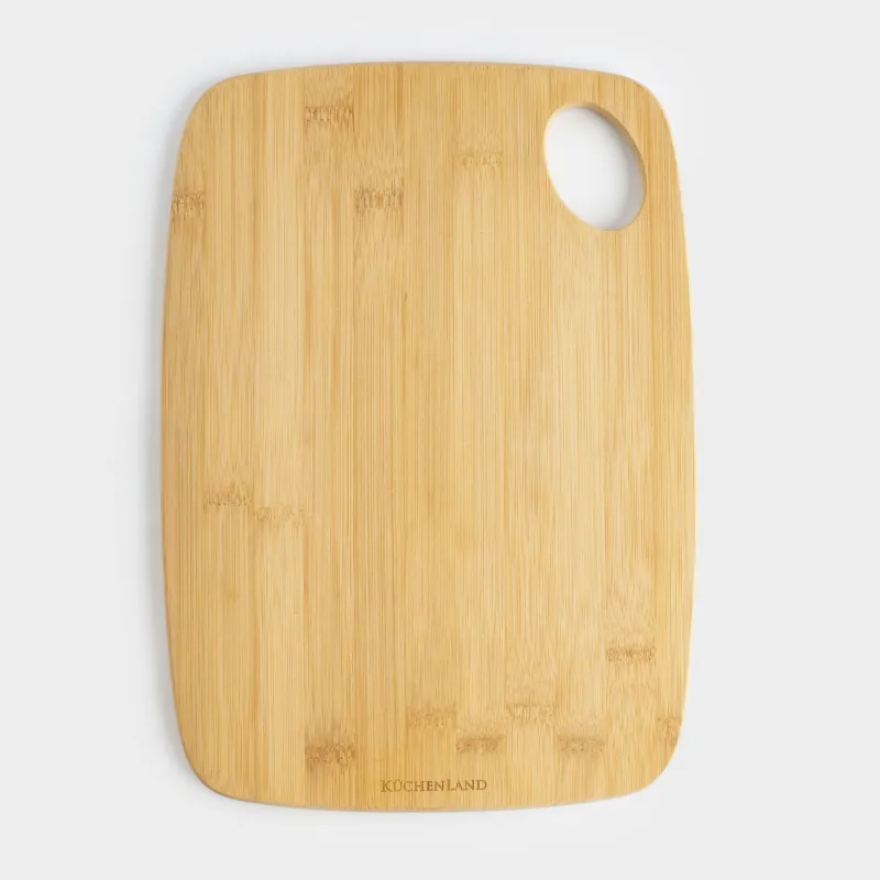 Доска разделочная, 35х25 см, прямоугольная, закругленная, бамбук, Bamboo