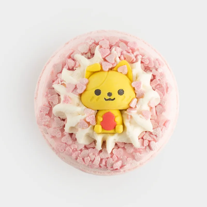 Бомбочка для ванны, 130 гр, с игрушкой, розовая, Черешня, Кот, Cat