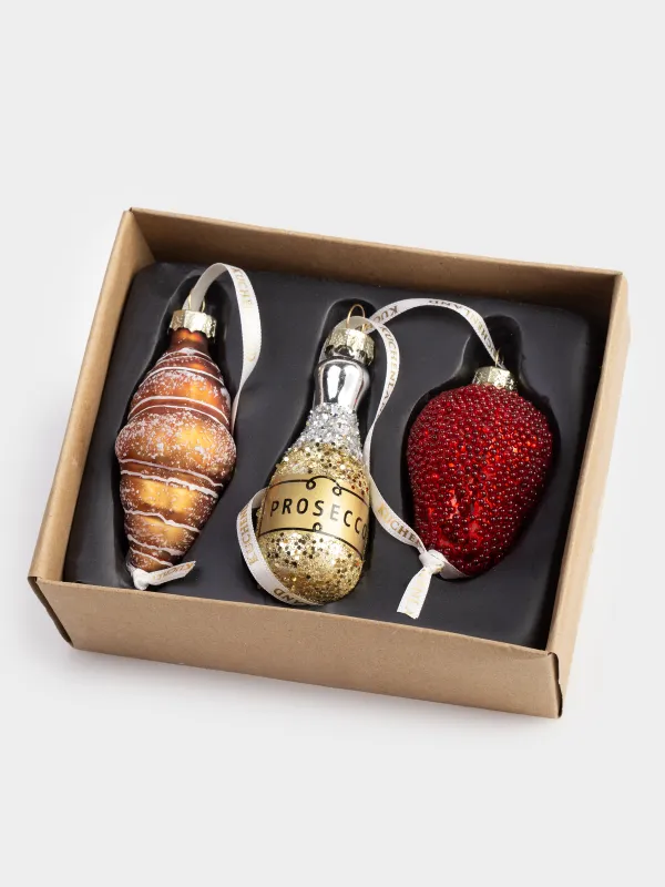 Набор елочных игрушек, 5 см, стекло, Figure christmas, image-2