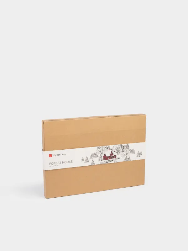 Блюдо, 36х24 см, фарфор N, овальное, белое, Дом в лесу, Forest house, image-5