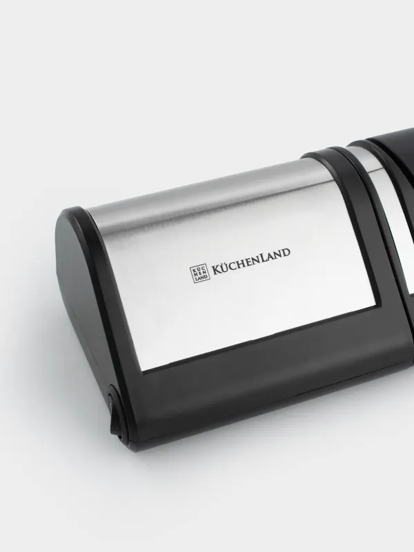 Точило для ножей, 21 см, два этапа заточки, электрическое, пластик/сталь, черное, Accessories, image-4