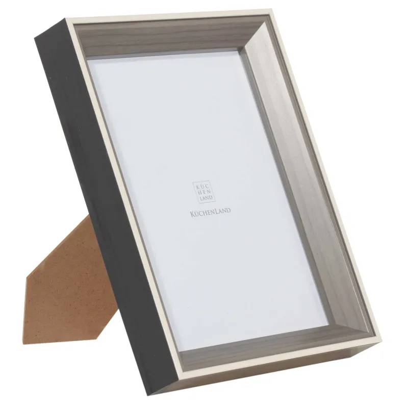 Фоторамка, 16х21 см, пластик/стекло, серая, Gallery, image-0