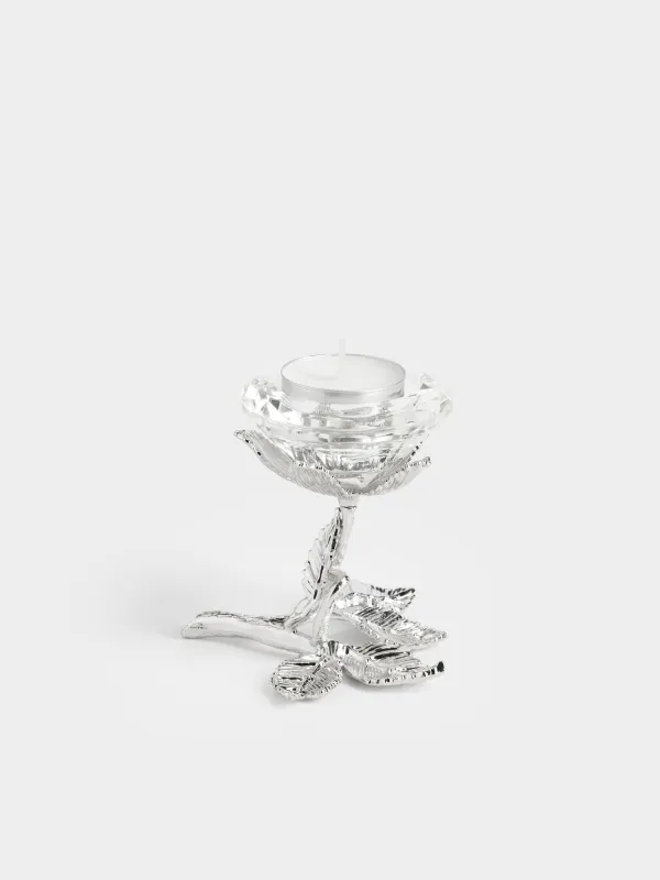 Подсвечник, 9 см, для чайной/тонкой свечи, Цветок, Diamond, image-6