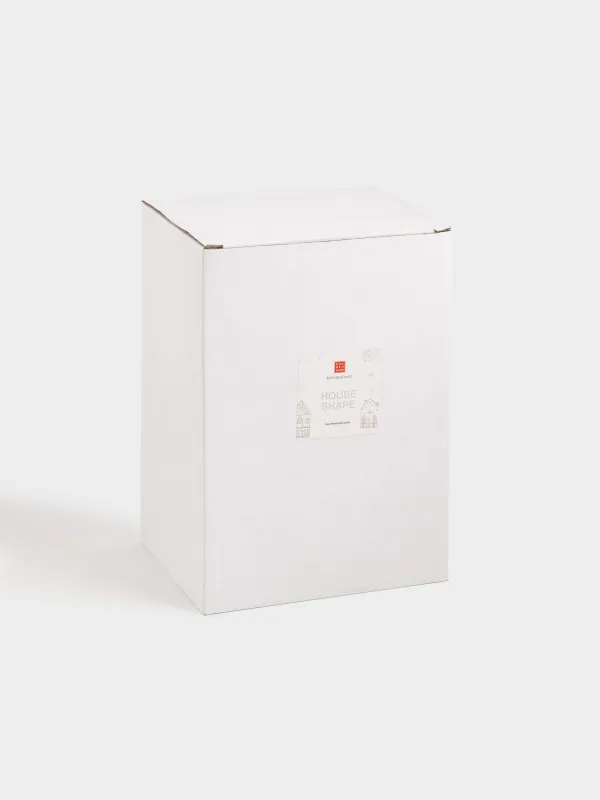 Емкость для хранения, 11х20 см, 810 мл, керамика, серебристая, Дом, House shape, image-7