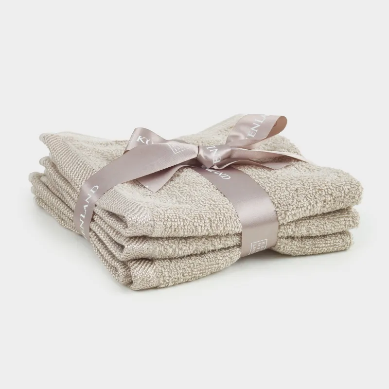 Полотенце, 30х30 см, 3 шт, хлопок, бежевое, Wellness, image-5