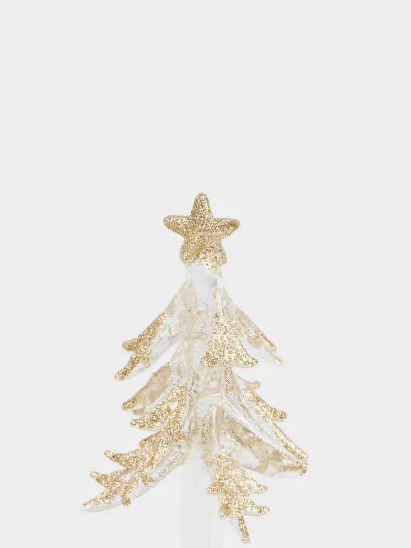 Статуэтка с подсветкой, 18 см, с подвесками, Ель, Christmas vitreous, image-1