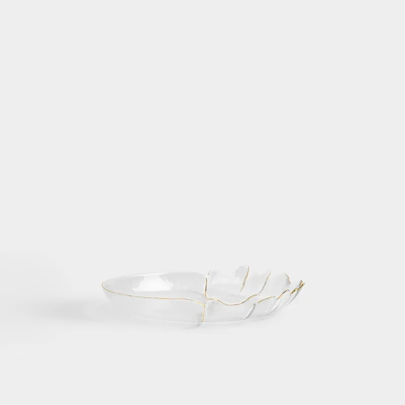 Блюдо, 22х23х5 см, с золотистым кантом, Wave gold, image-1