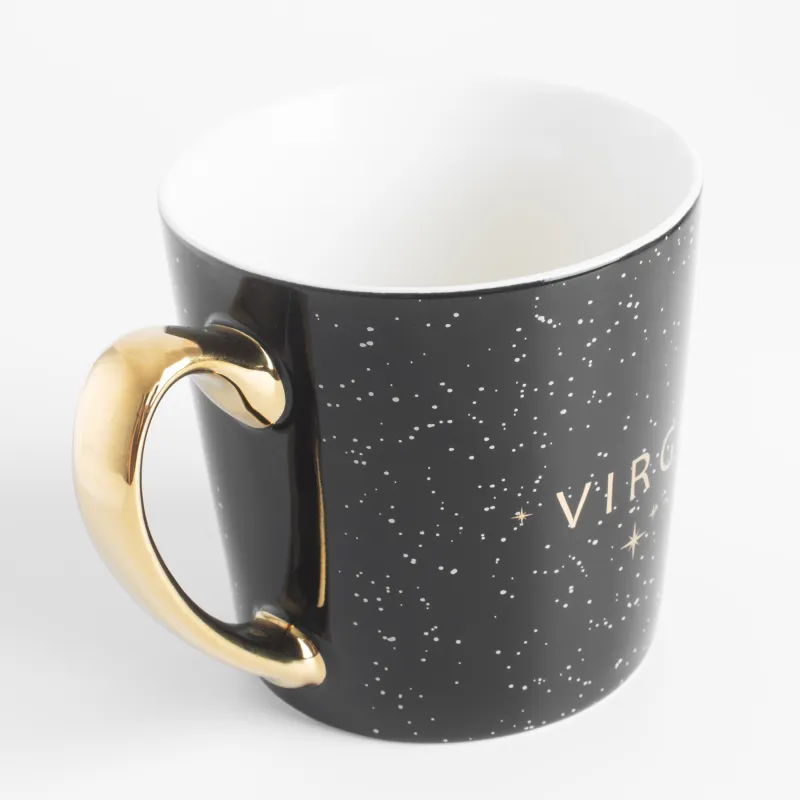 Кружка, 500 мл, фарфор N, черно-золотистая, Дева, Zodiac, image-1