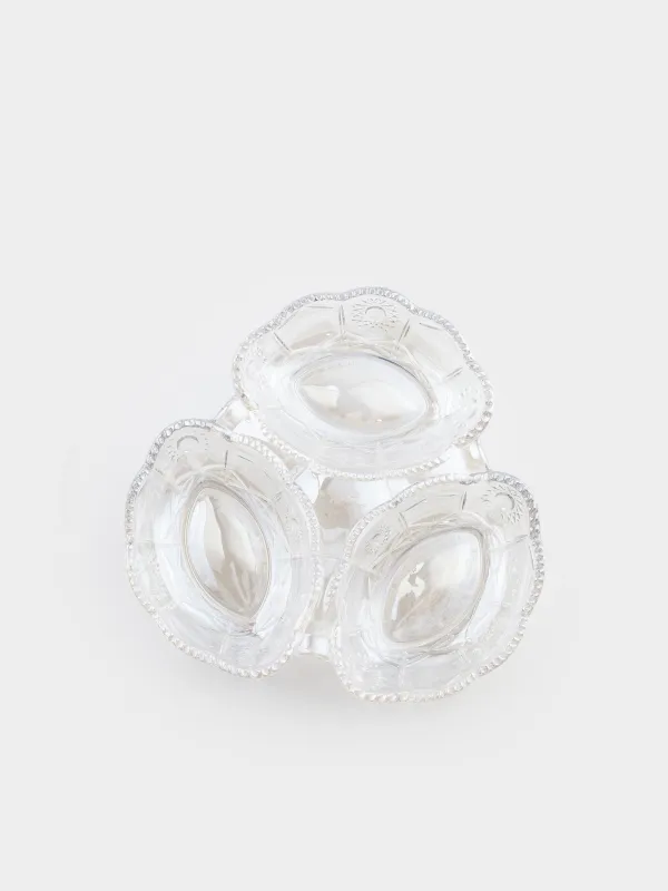 Менажница, 20 см, 3 отд, стекло Р, перламутр, Солнечные узоры, Sabal, image-2