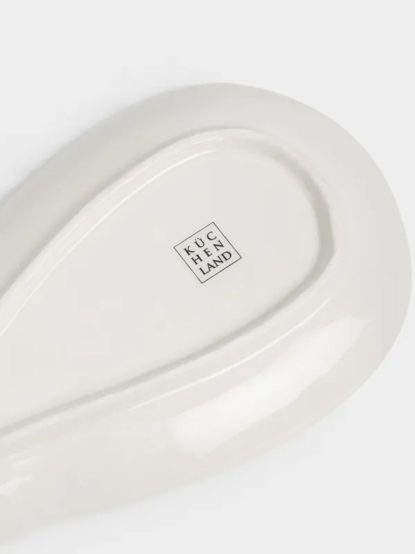 Подставка под ложку, 20 см, керамика D, молочная, Нежные цветы, El flora, image-3