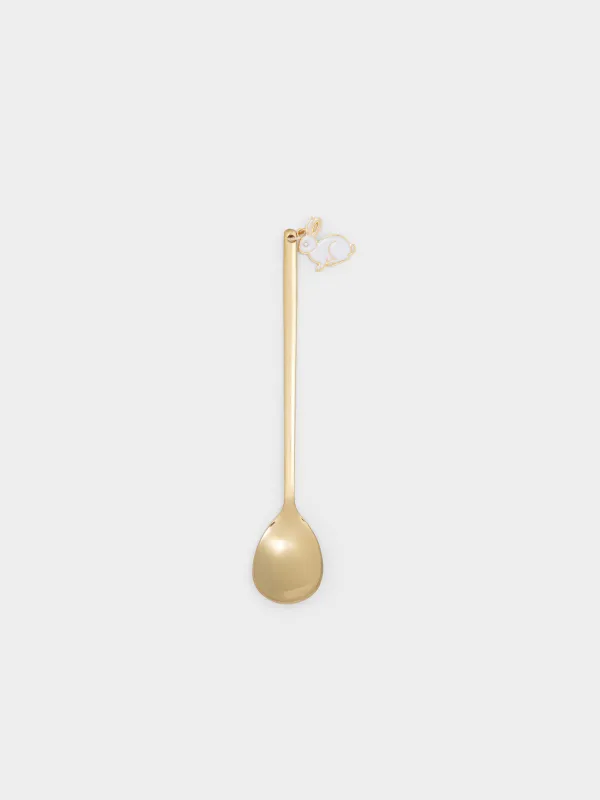 Ложка десертная, золотистая, Rabbit gold, image-0
