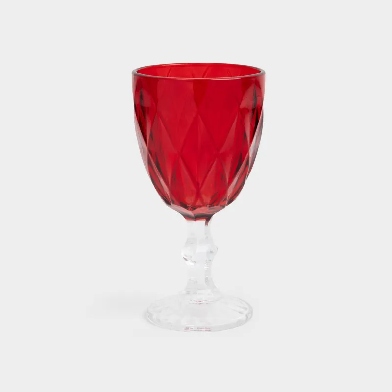 Бокал-кубок для вина, 300 мл, стекло Р, красный, Rhomb color