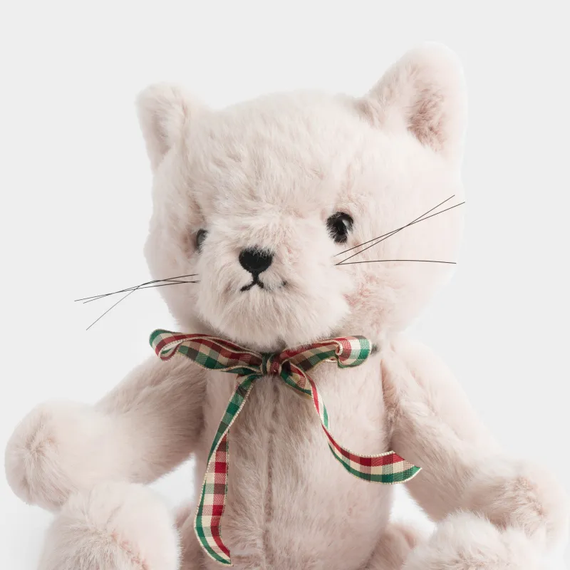 Игрушка, 35 см, мягкая, с подвижными лапами, полиэстер, бежевая, Кот, Cat, image-5
