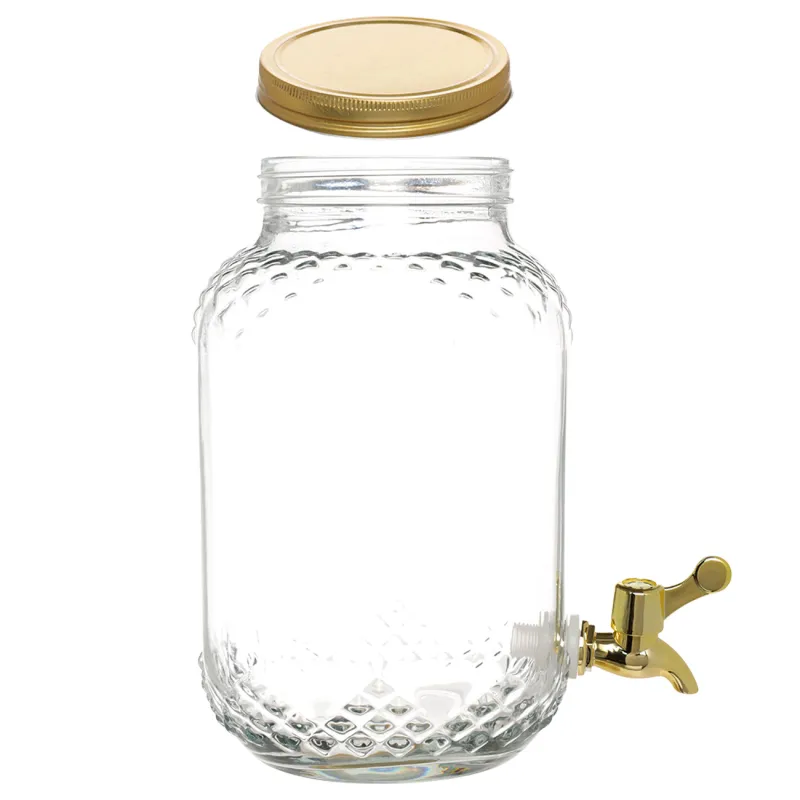 Набор для напитков, 4 перс, 5 пр, диспенсер на подставке, золотистый, стекло/металл, Regale, image-5