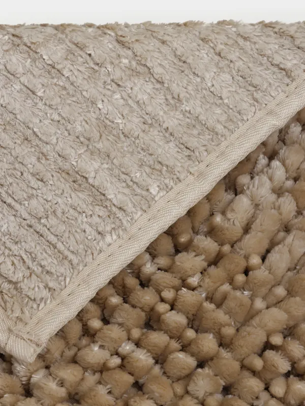 Коврик, 50х80 см, противоскользящий, полиэстер, бежевый, Fluff, image-4